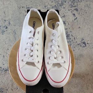 Converse Optical White Sneakers with Red Accents
